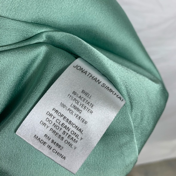 Jonathan Simkhai Ruched V-Neck Button Dress 8 - Picture 10 of 12